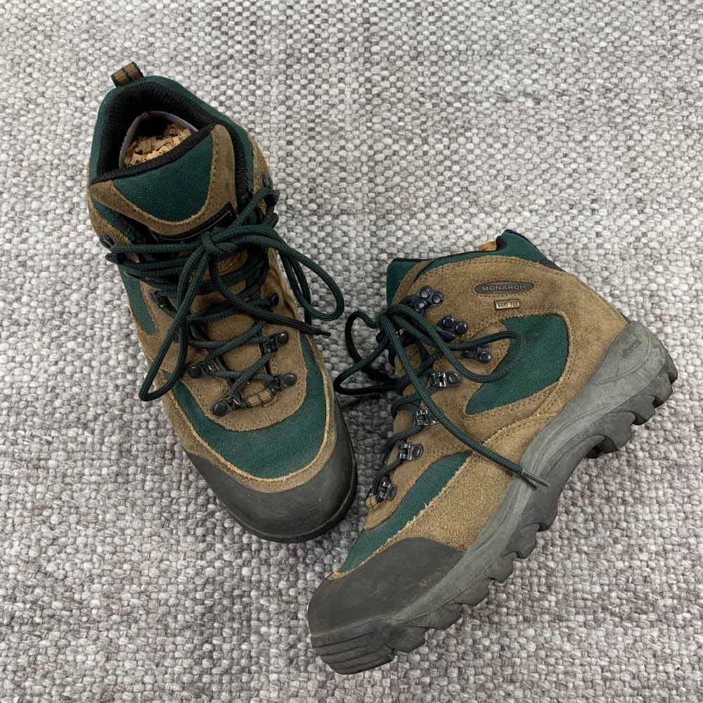 REI Merrell Monarch GTX Hiking Boots Womens 10 Brown Green Gore-Tex Vibram Shoe